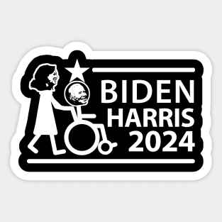 Biden Harris Humor 2024 White Sticker